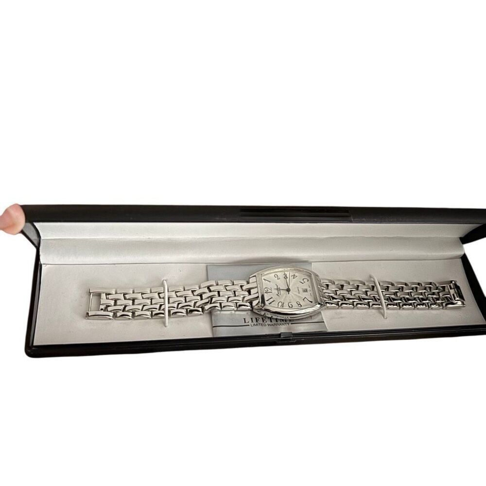 Gruen Precision Vintage Mens Silver Tone Watch Nos